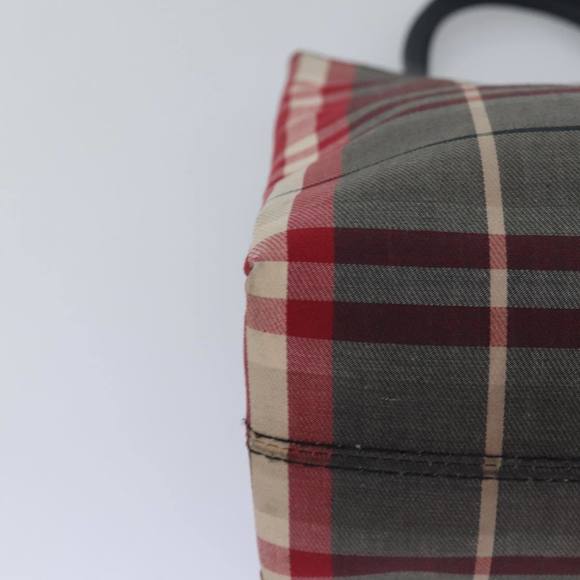 BURBERRY Nova Check Hand Bag Canvas Red Auth 81671 - Picture 14 of 16